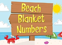 Practice with place values by choosing the right beach blanket.
