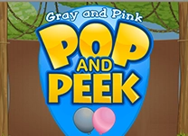 Pop pink and gray balloons to reveal a hidden puzzle.