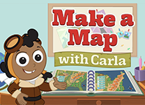 Help Carla build a physical map of the United States by identifying geographic features and symbols.