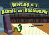 Help Bernie the Bookworm choose the author&rsquo;s purpose for writing a variety of books, posters, flyers, and signs in the library.