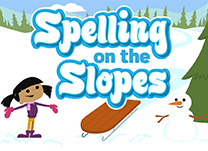 Help Marie sled down the slope by spelling words that begin with the consonant blends <span class="aofl-italics">sm–, sw–, sp–, st–, sk–, sn–,</span> or <span class="aofl-italics">sl–.</span>