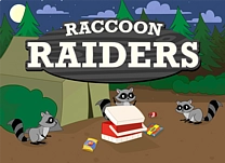 Practice using a number line to solve addition and subtraction word problems involving the number of raccoons in camp.