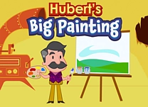 Choose specific descriptive words to clearly describe what is happening in Hubert&rsquo;s Big Painting.