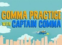 Help Captain Comma fix the town&rsquo;s billboards by adding commas to separate items in a series.