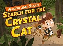 Help Austin and Scout search for the mythical Crystal Cat by spelling words that begin with the consonant blends <span class="aofl-italics">gr-, cr-, dr-, tr-, fr-, sn-, bl-, cl-,</span> or <span class="aofl-italics">fl-.</span>