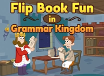Help Grammar Kingdom&rsquo;s royal bedtime storyteller complete his flip book by splitting sentences between the subject and the predicate.