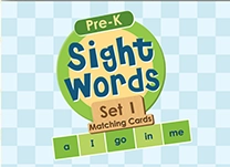 details of game - Pre-K Sight Words, Set 1 Matching Cards
