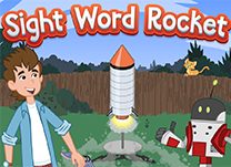 Help Ben and Galileo build a rocket by choosing the sight words that rhyme with the words given.