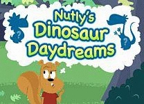 Help Nutly choose nouns, verbs, or adjectives to complete sentences in his dinosaur daydreams.