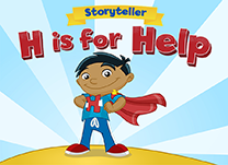 Identify the characters, setting, problem, and solution in the ABCmouse story, <span class="aofl-italics">H Is for Help</span>.