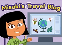 Help Misaki fix the captions for the photos in her travel blog by using reflexive pronouns correctly.