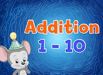 This short quiz game tests your ability to understand addition expressions that involve the numbers 1–10.