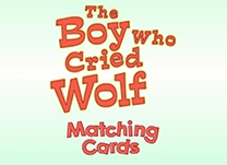 Match sentences from &ldquo;The Boy Who Cried Wolf&rdquo; with the illustrated scenes they depict.