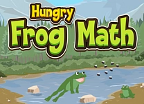 Feed the frogs by choosing the correct number or symbol to make true number sentences.