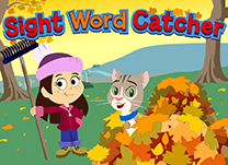 Help Jules the Cat catch the leaves containing the requested sight words.