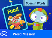 details of game - Spanish Word Mission: Food Words