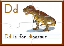 details of game - Alphabet Jigsaw: D is for dinosaur