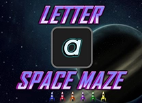 Practice recognizing the letter <span class="aofl-italics">a</span> while helping a spaceship fly through a maze.