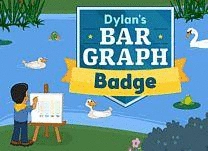 Help Dylan earn his bar graph badge by constructing a bar graph to describe the number of animals he saw at the pond and then answering questions about the graph.