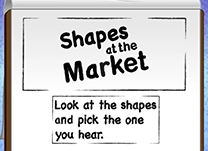 Practice recognizing shapes by selecting them when requested.