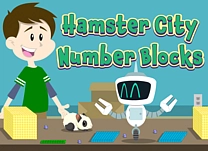 Help a boy create a miniature city for his pet hamster by selecting blocks to correctly represent four-digit numbers and then correctly selecting digits to match the blocks shown.