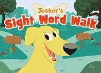 Help Lester choose the right path for Jester&rsquo;s walk by selecting sight words that rhyme with the words given.