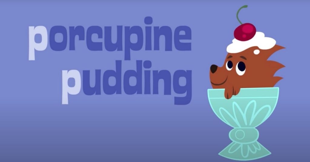A porcupine in a goblet with pudding on its head. 