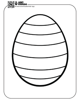Simple Easter egg with horizontal stripe pattern free printable coloring page from ABCmouse.com.