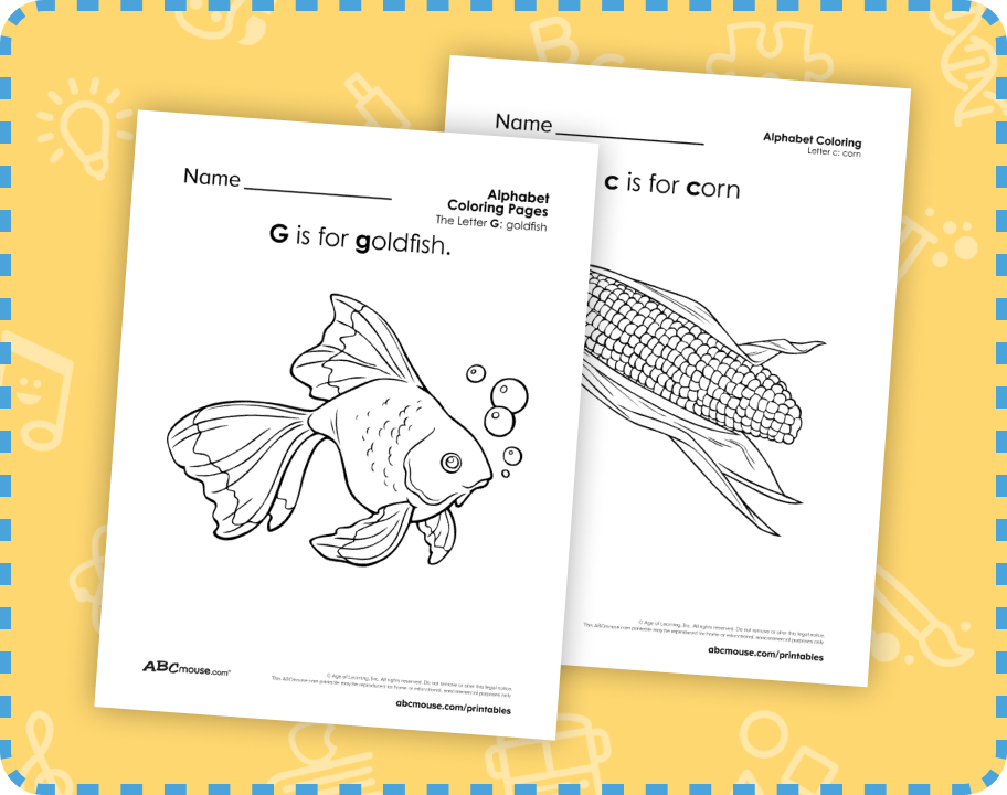 Free printable reading worksheets hard and soft c and G sounds from ABCmouse.com.