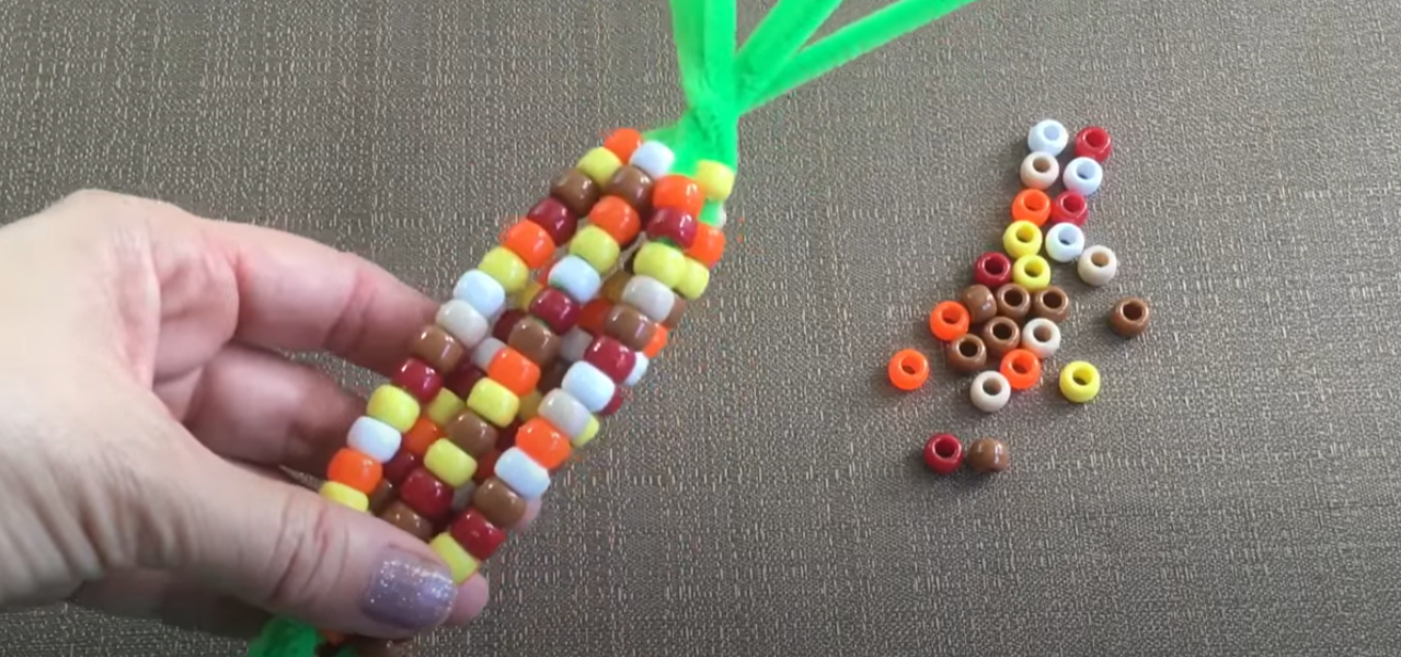 Easy Thanksgiving Craft for Kids Bead Corn Craft ABCmouse