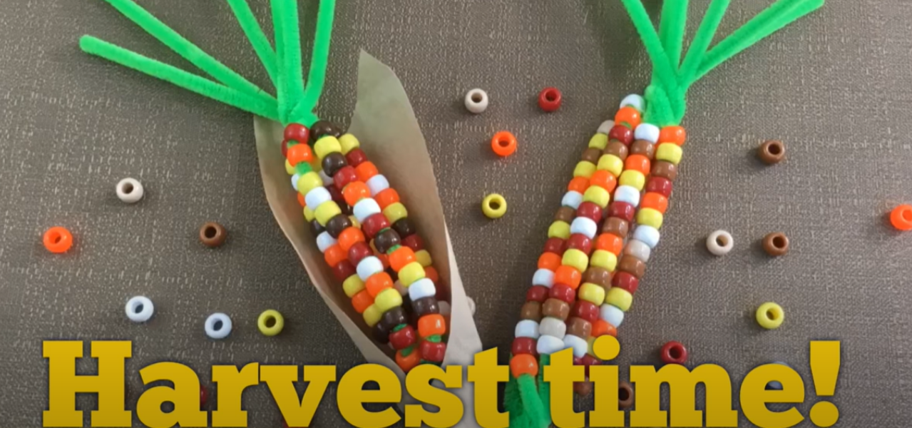 Easy Thanksgiving Craft for Kids: Bead Corn Craft
