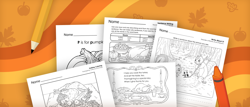 Thanksgiving Activities and Worksheets For Preschool and Up