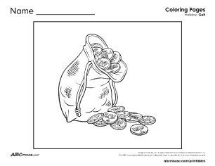 Hanukkah Gelt  free printable coloring page.