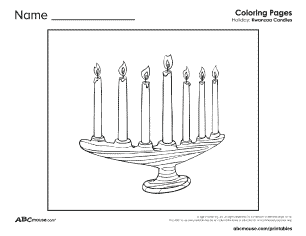 Printable Kwanzaa candles coloring page