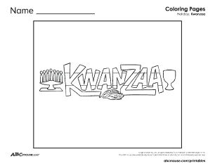 Printable Kwanzaa coloring page of the word Kwanzaa