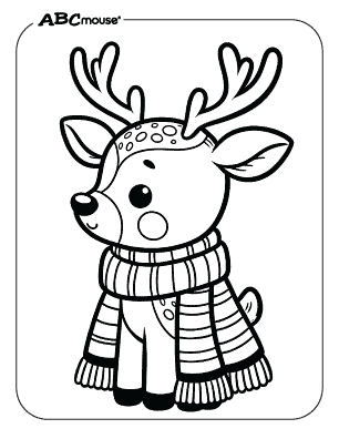 Free printable reindeer coloring page. 