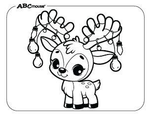 Free printable reindeer coloring page. 