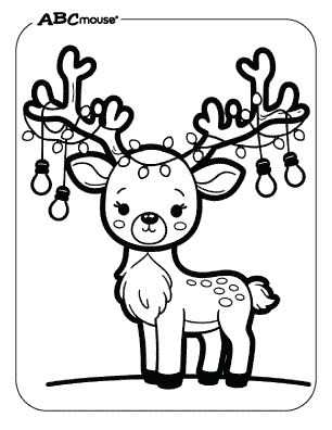 Free printable reindeer coloring page. 