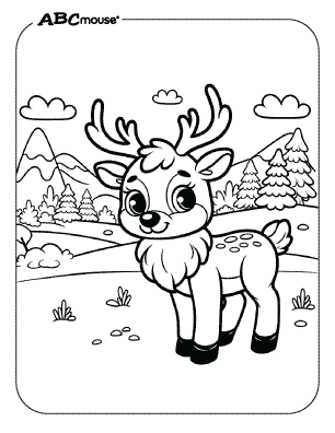Free printable reindeer coloring page. 
