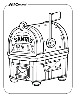 Free printable coloring page of Santa's Mailbox. 