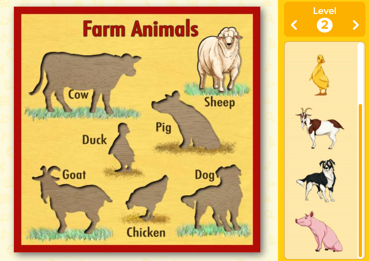 ABCmouse farm animal puzzle. 