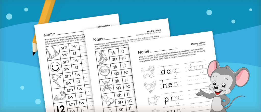 Missing Letter Worksheets for Kindergarteners