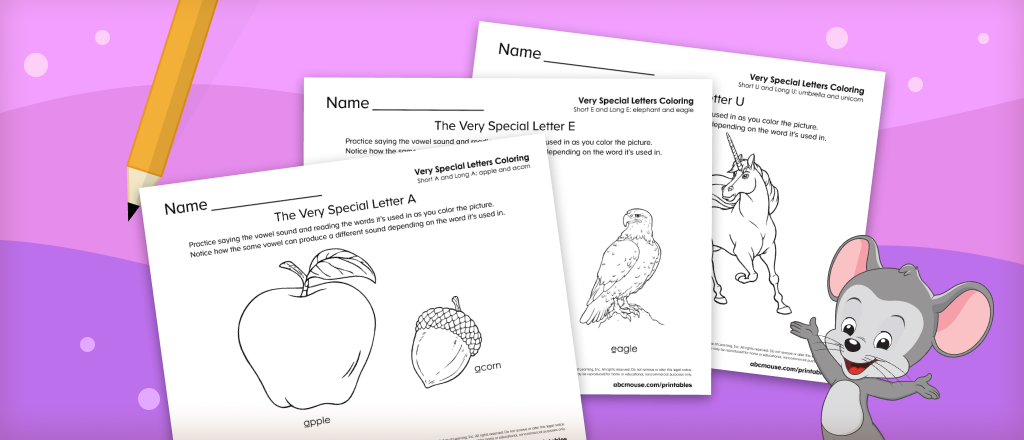 Vowel Coloring Pages