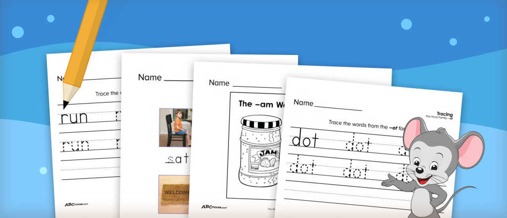 Free printable word family worksheets from ABCmouse.com. 