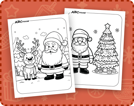 Free printable Christmas Santa Coloring pages for kids from ABCmouse.com.