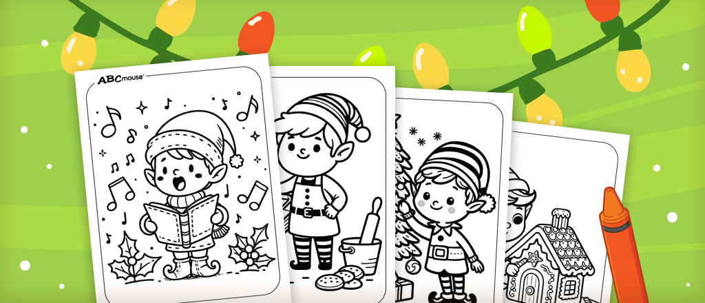 Free printable elf coloring pages from ABCmouse.com