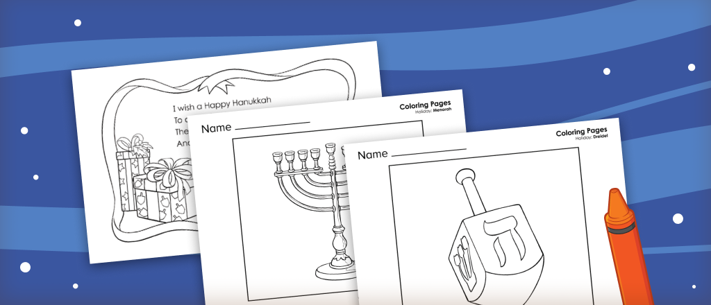 Free printable Hanukkah Coloring pages for kids from ABCmouse.com. 