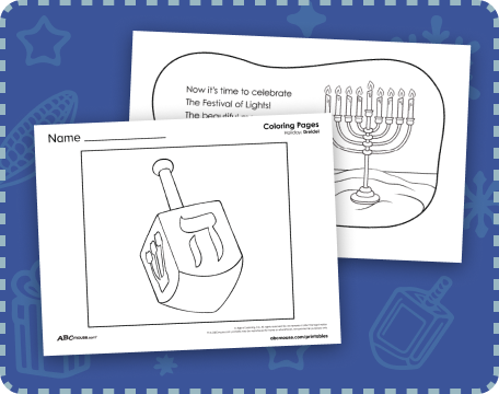 Free printable Hanukkah Coloring pages for kids from ABCmouse.com. 