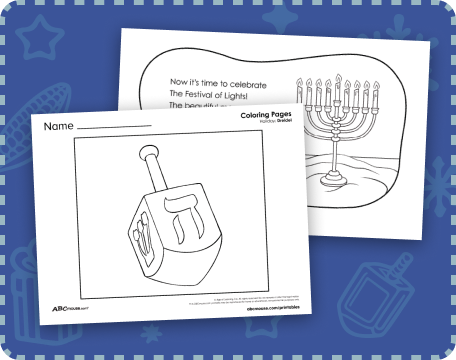 Free printable Hanukkah coloring pages for kids from ABCmouse.com.