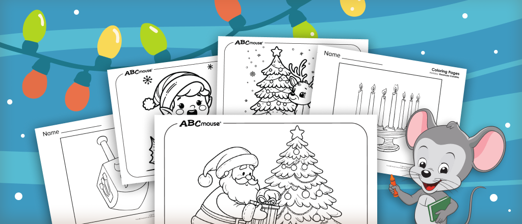 Free printable Christmas holiday coloring pages for kids from ABCmouse.com
